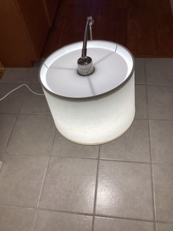 Beautiful Modern Table Lamp With Brushed Nickel Finish and Fabric Drum Shade. Shade Size : 11”Diameter- Base Size : 9”Diameter-27” Tall.2