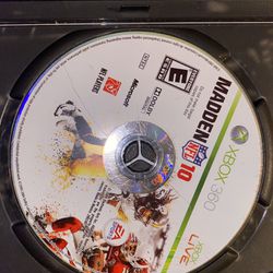 Madden NFL 10 (Microsoft Xbox 360, 2009) Video Game