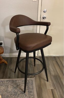 Armen Living-Modern 30” Faux Leather Barstool (New)