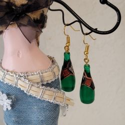 Perrier Bottle Earrings - Drink Earrings- Beverage Earrings - Sparkling Water