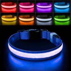 PcEoTllar Light Up Dog Collars, Rechargeable Led Dog Collar with Automatic (M)