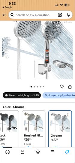 Chrome Dual Shower Head with Filter