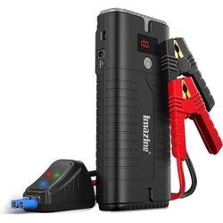 Imazing Portable Car Jump Starter 2000A Peak 18000mAH, 12V Auto Battery Booster Portable Power Pack with LCD Display Jumper Cables, QC 3.0 and LED Lig
