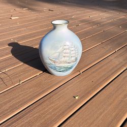 Ceramic Vase With Ship Design