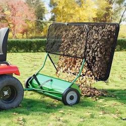 New 48 in Wide Tow Behind Lawn Sweeper 25 Cu Ft Large Capacity Hopper