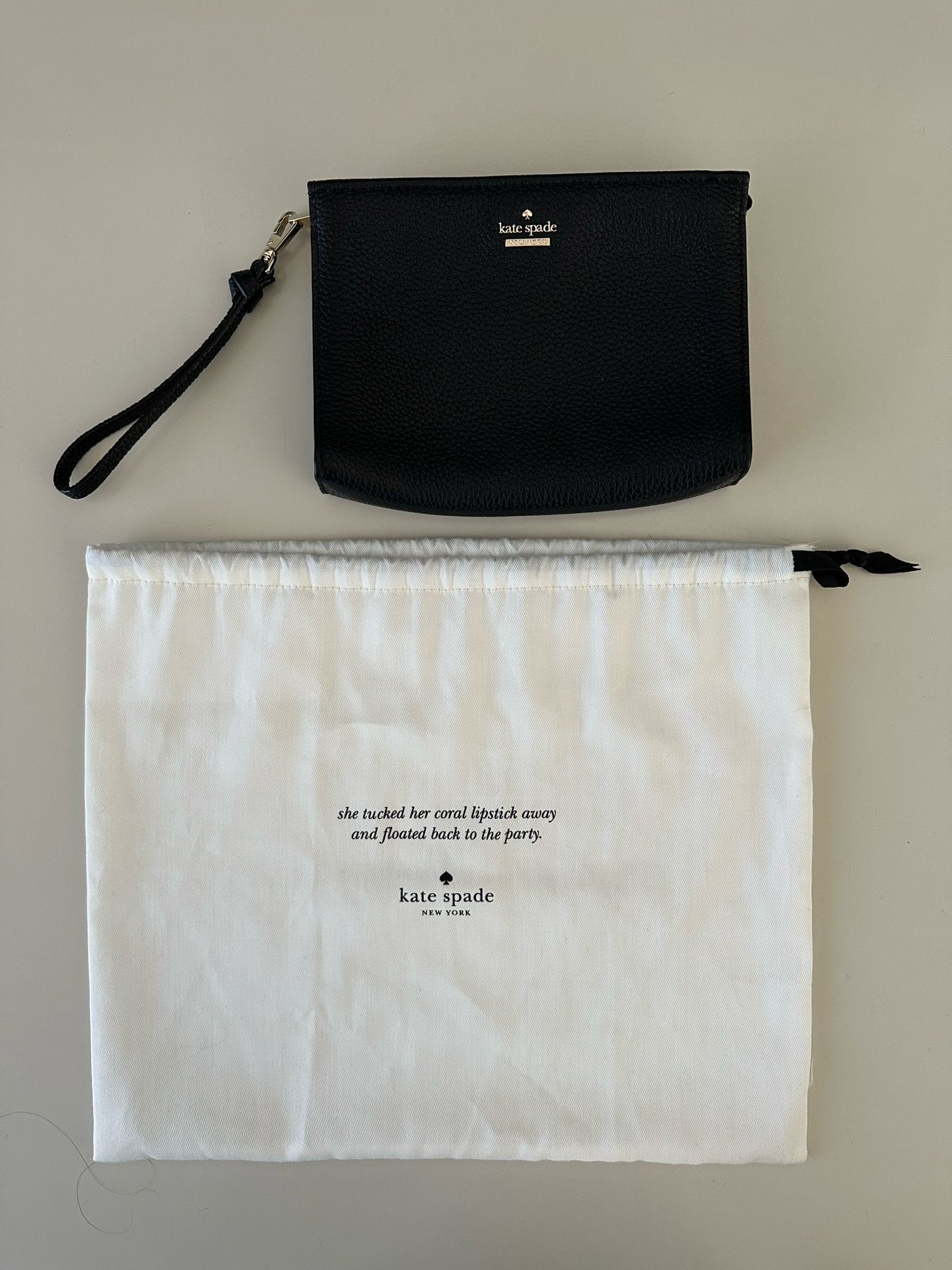 Kate Spade Jackson Street Marlow Pebbled Leather Black Wristlet