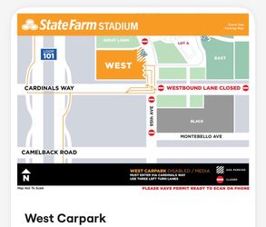 Orange West Great Lawn Denver Broncos Arizona Cardinals Parking Passes tickets