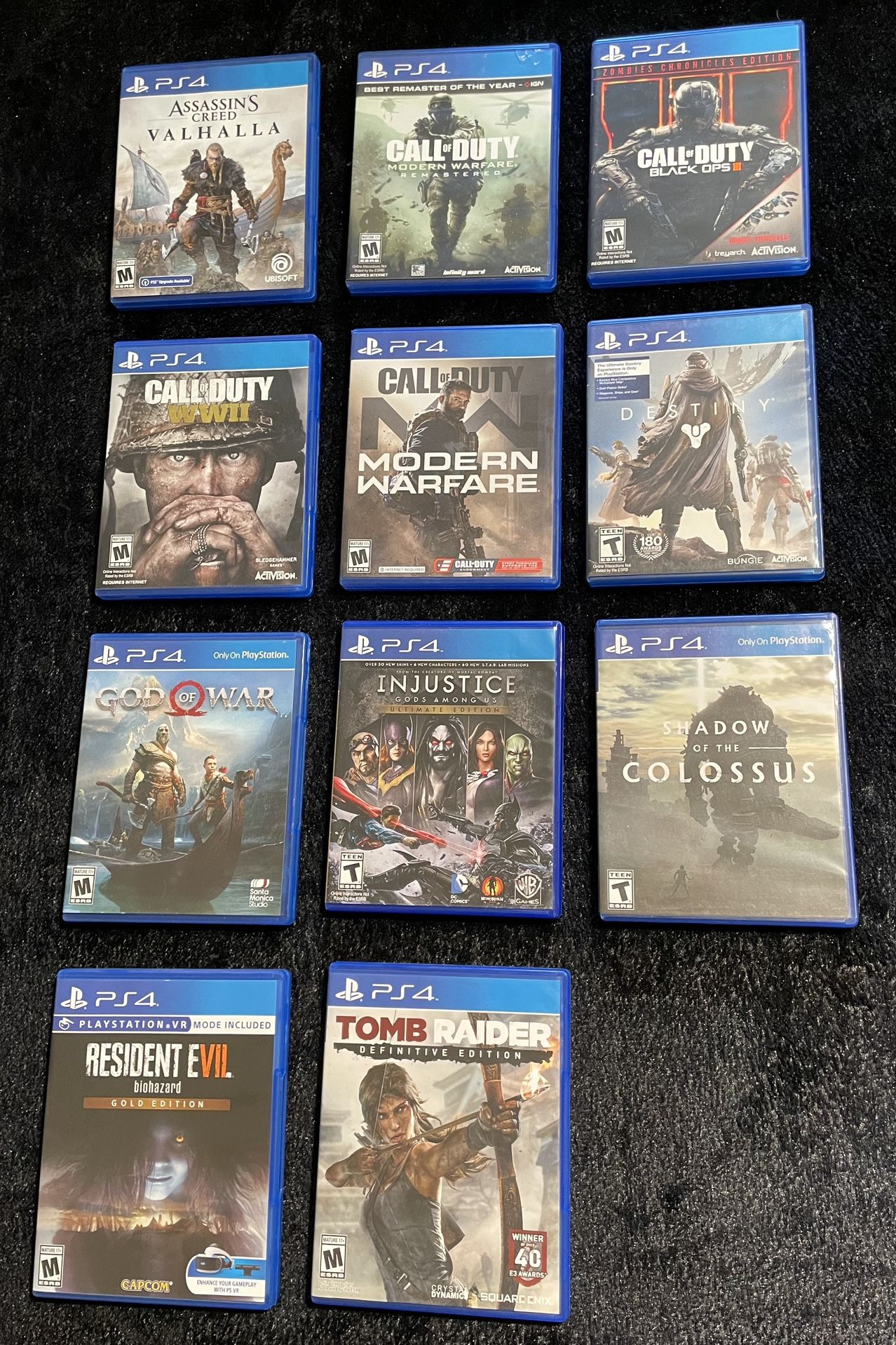 Sony PS4 Games (Prices Listed Next To Game)