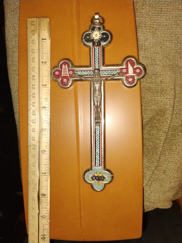 Antique Roma Mosaic Cross