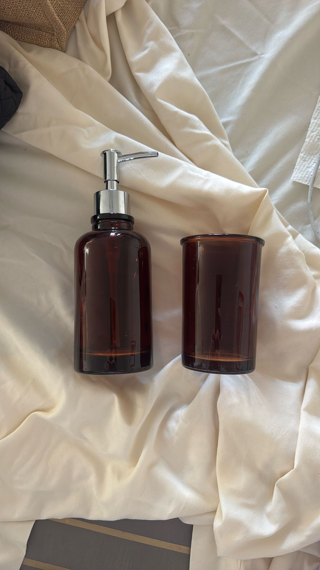 Never Used Soap Dispenser And Glass