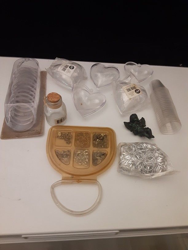 Bag Of CLEAR & SILVER CRAFT SUPPLIES