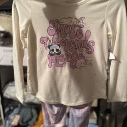 2-Piece Pajama Sleep Set for girl kids , Sizes 4-5