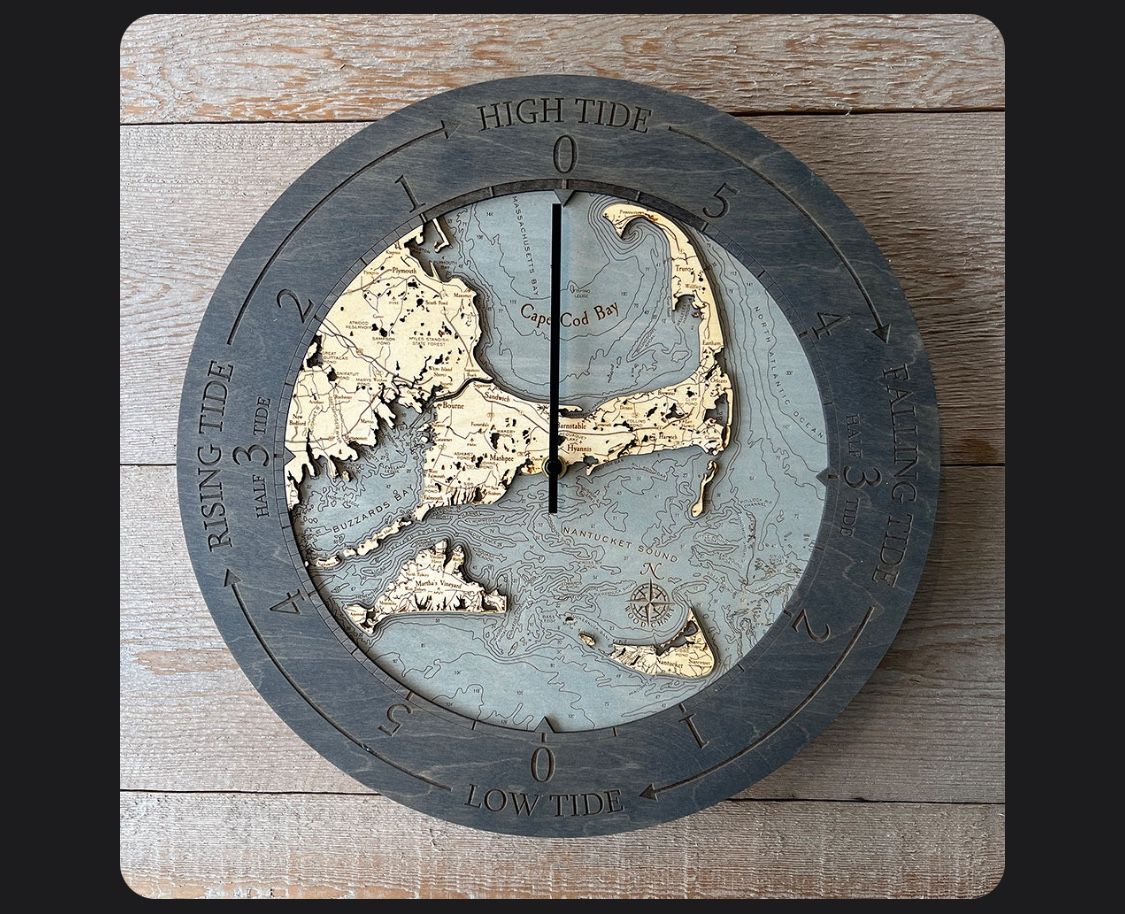 Cape Cod Map Tide Clock