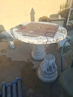 Concrete Patio Table And Concrete Seating