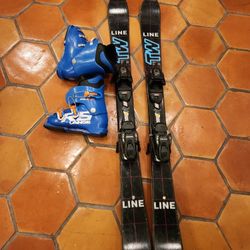 Kids Snow Skis, Bindings And Boots