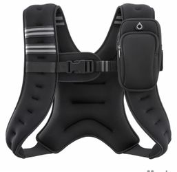 12 LB Weight Vest with Reflective Stripe for Workout, Strength Training, Running, Fitness, Muscle Building, Weight Loss, Weightlifting