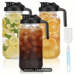 Brand NEW! 64oz Mason Jar Pitcher, Set Of 3
