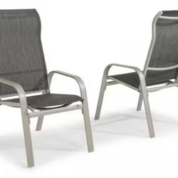 Captiva Charcoal Gray Stationary Cast Aluminum Outdoor Dining Arm Chair (Set of 2