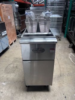 40 LB Gas Deep Fryer Mainstreet 541FF40N 90K BTU On Wheels NEW Baskets #5161