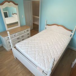 Full size Bed ( New Mattress ) & Dresser with Mirror