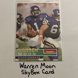 Warren Moon Minnesota Vikings Hall of Fame QB SkyBox Card. 