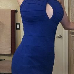 Extra Small / Xs Blue Bandage Dress