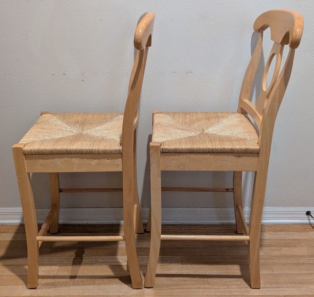 Napoleon Pottery Barn Style Natural Wood Bar Stools