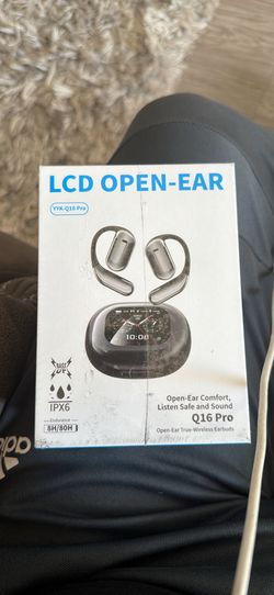 Open Ear Bluetooth 5.4 Headphones with Intelligent Touch Screen Ear Hooks IPX7 Waterproof Bone Conduction Earbuds for Running Fitness Sport Grey 