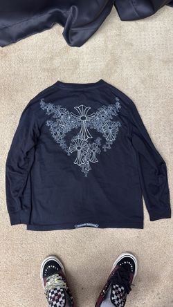 vintage black chrome hearts wings tee