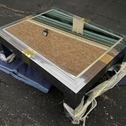 Parson’s Style Coffee Table Mirrored Regency Silver Gold Post Modern 