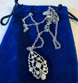 Art Deco Vintage Necklace. 10-12”chain. Style Old European Cubic Zirconia Pendant. This was my grandmother’s from 1940s.