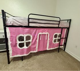 Low loft bed w/ shelves brand new condition