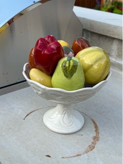 Mid century Italian style Ceramic Mixing Fruits In Bowl