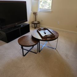 Set Of Three Circular Coffee Tables