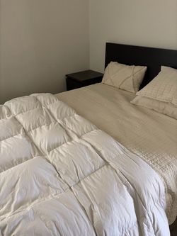 Black Bed Frame with Flat Headboard