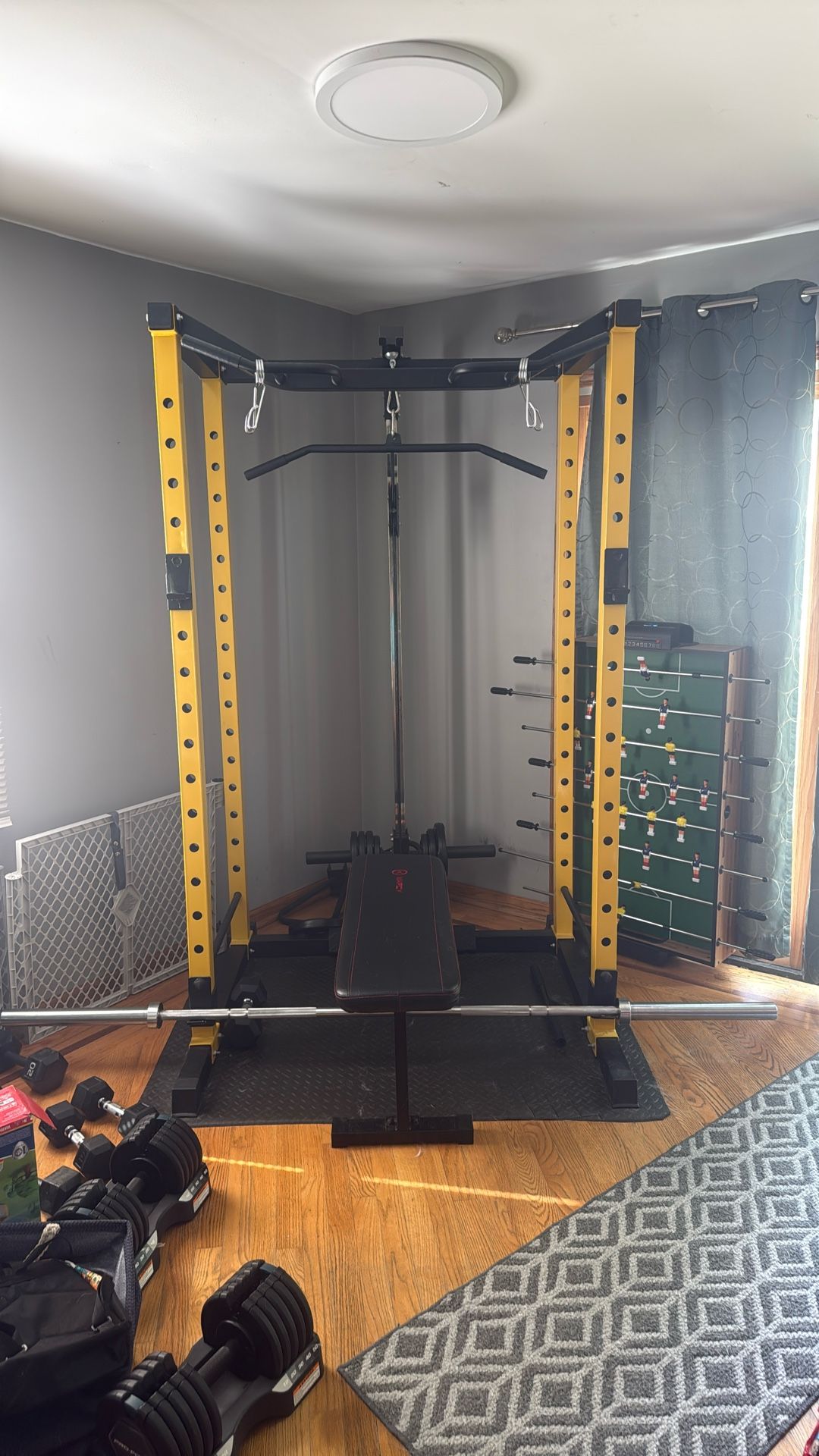 Weight Rack With Attached Lat Pull Down