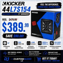 Kicker Solo-Baric L7 L7S15 15" Dual Voice Coil Subwoofer 2000 Watts 44L7S154 🚨 Payment Options Available 🚨 No Credit Needed 🚨 