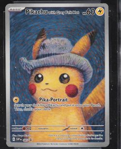 2023 Pokémon x Van Gogh Pikachu with Grey Felt Hat, SVP 085