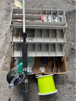 Tackle box and fishing pole