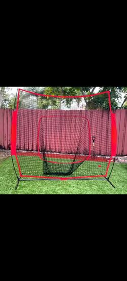 7 ft x 7 ft Baseball & Softball Practice Hitting & Pitching Net with Bow Frame, Carry Bag Brand New in Box