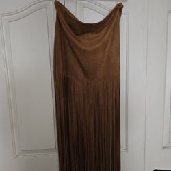XL buck Fringed Swayed Skirt