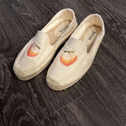 Peach Embroidered Espadrille