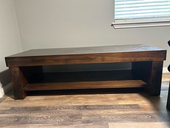 Dark Wood Coffee Table with Shelf