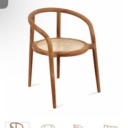 Indo Casa Wicker Chairs Wood Set Of 4 Kitchen Modern 