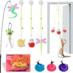 Brand new in box Hanging Cat Toys for Indoor Cats 8 Assorted Teaser Refills, 3 Indoor Cat Hanging Toy and 1 Interactive Wand Suitable for Indoor Cats