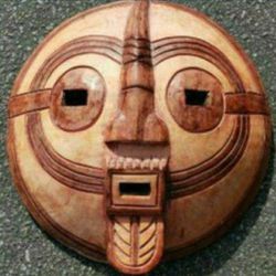 Incredible Vintage  Ghana Ceremonial Folk Art Mask 14" Wood Carved Beautiful!