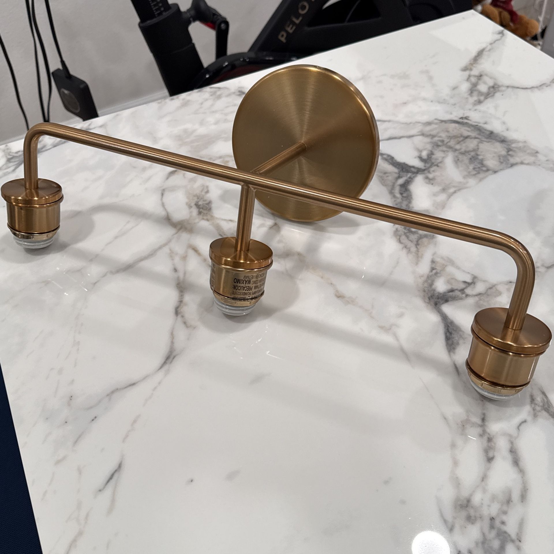 West Elm Brass Sculptural 3-Light Globe Sconce (Stem Only) Bathroom Vanity