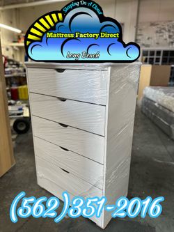 Assembled five drawer white dresser chest Kathy