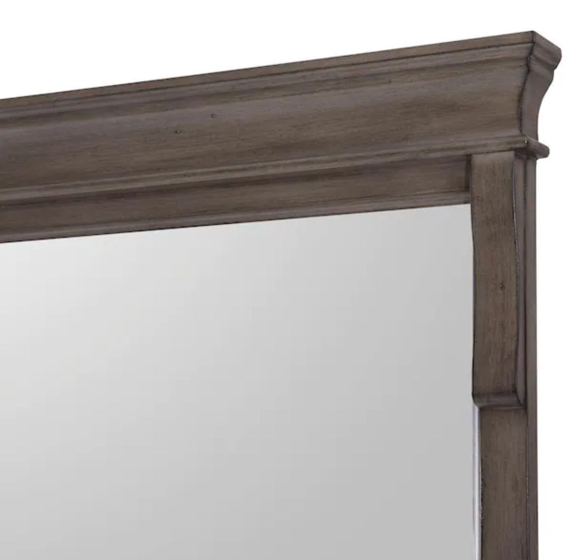 Naples 36 in. W x 32 in. H Rectangular Wood Framed Wall Bathroom Vanity Mirror in Distressed Grey
