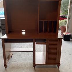 Wooden Office Desk With Hutch From Pottery Barn 